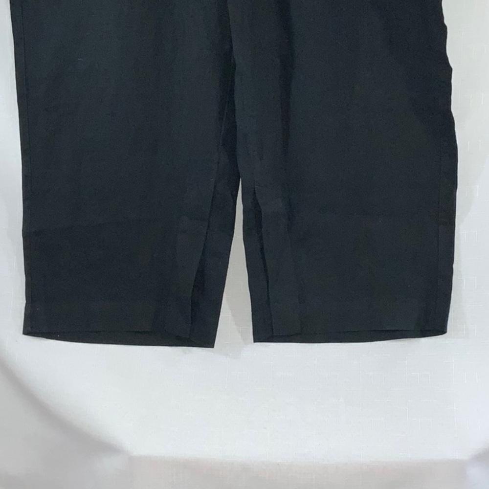 603 Athleta Retreat Linen Wide Leg Black Capri Pants with Pockets - Picture 6 of 16